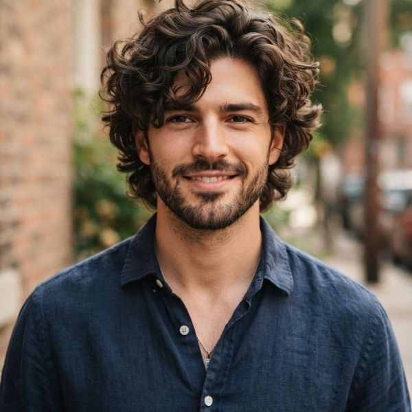 Classic Medium Messy Curly Hairstyle