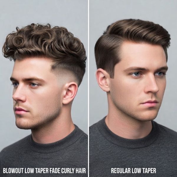 Blowout Low Taper Fade Curly Hair vs Regular Low Taper