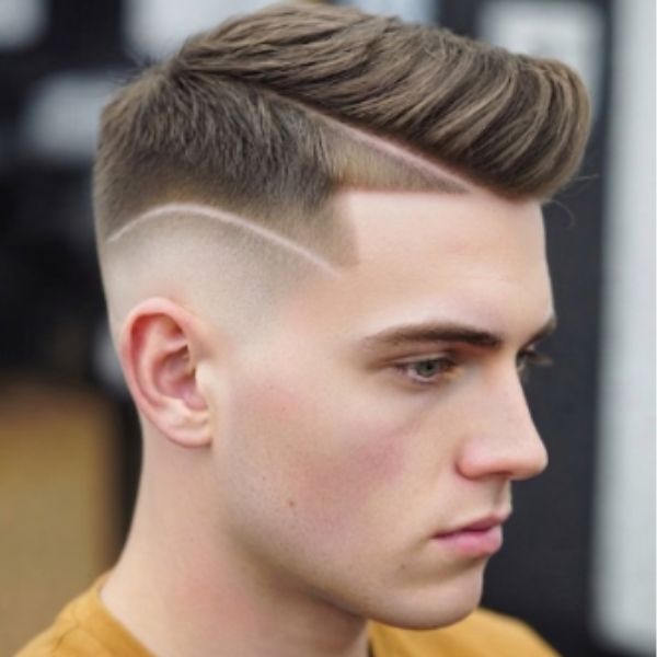Low Fade Crew Cut with Hard Part