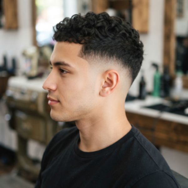 Curly Low Fade Crew Cut