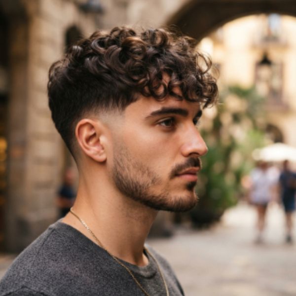 Curly Fringe Low Taper