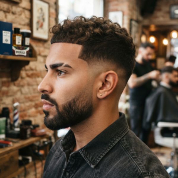 Curly Low Fade Crew Cut