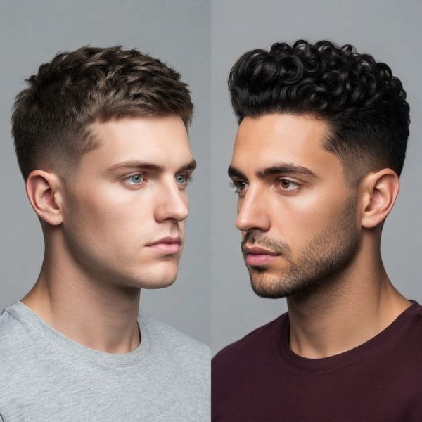 Perm Blowout Low Taper Fade Curly Hair vs Natural Curls