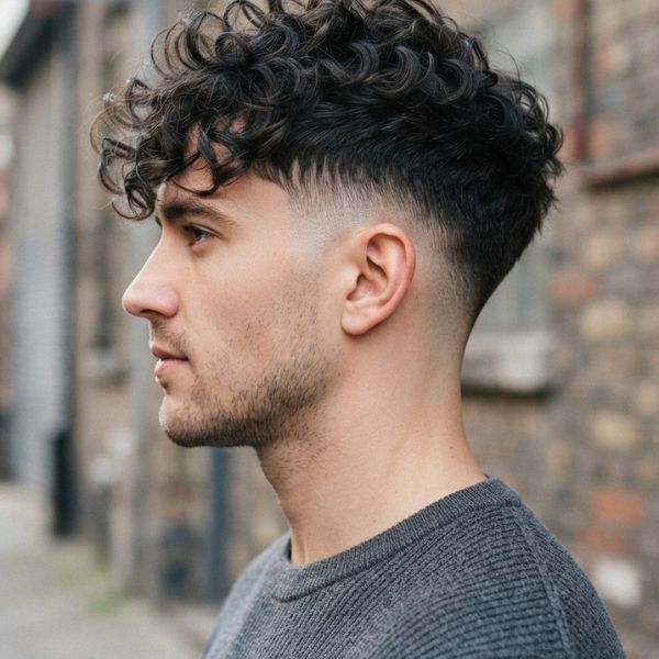 Fade With Medium Messy Curls