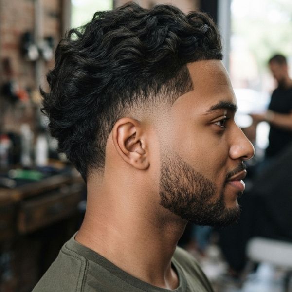 Wavy High Burst Fade