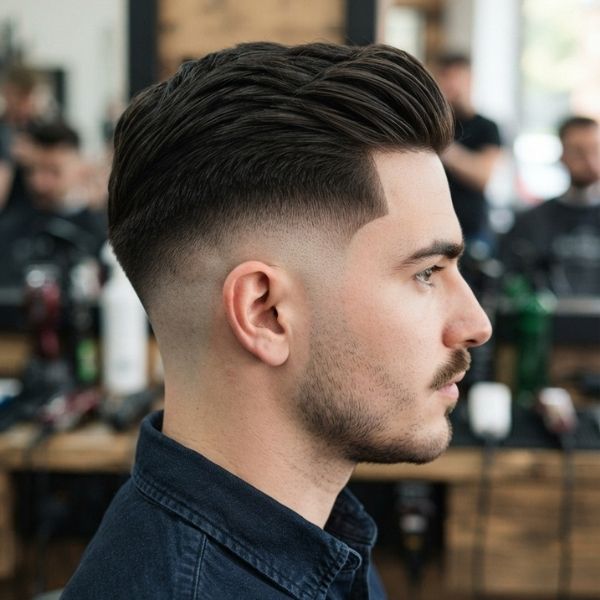 High Burst Fade Comb Over