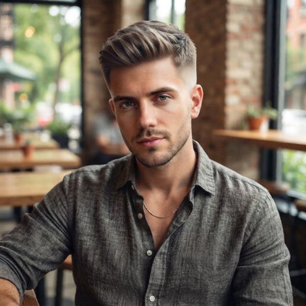 Long Crew Cut with Mid Fade