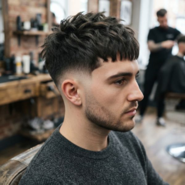 Burst Fade Textured Crop or Fringe Design