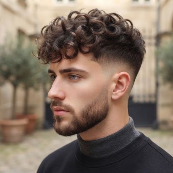 Curly Low Taper Buzz Cut