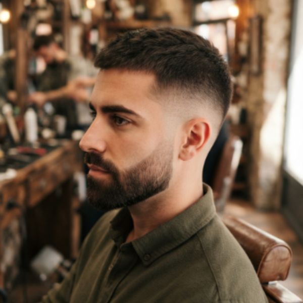 Beard-Blend Low Taper Buzz Cut