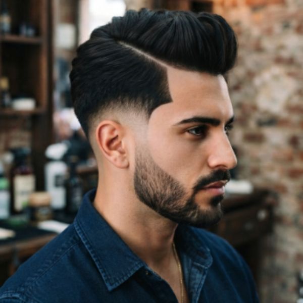 Straight Burst Fade Quiff
