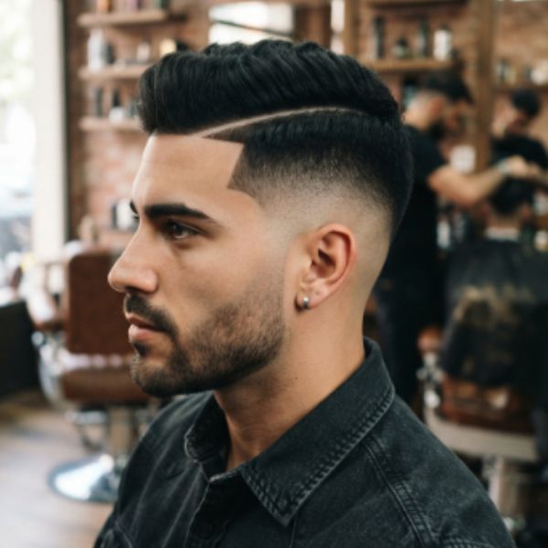 Straight Burst Fade with Hard Part