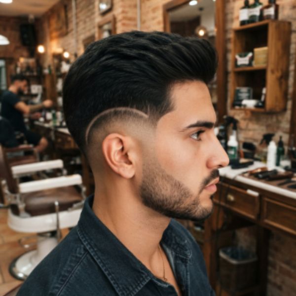 Straight Burst Fade for Thin Hair