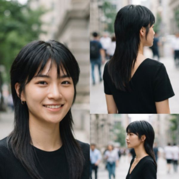 Straight Hair Mullet for Women