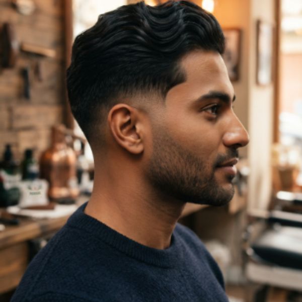 Brushed Back Wavy Crew Cut