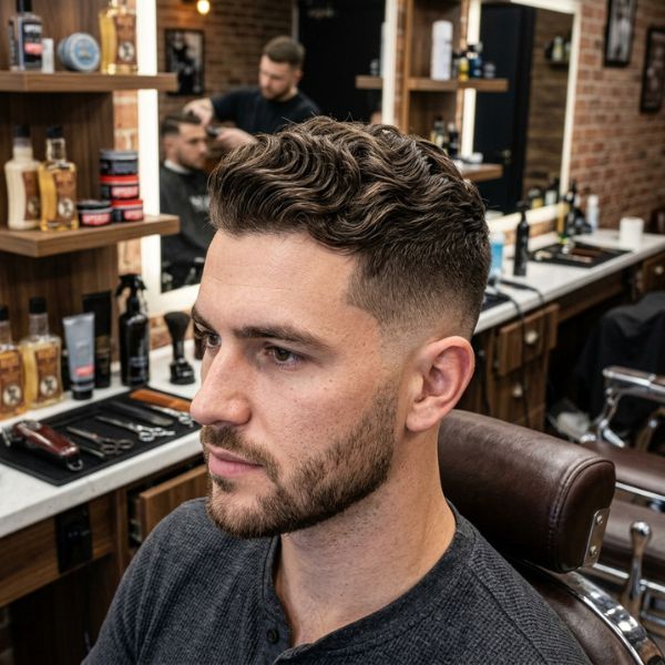 Wavy Low Fade Crew Cut