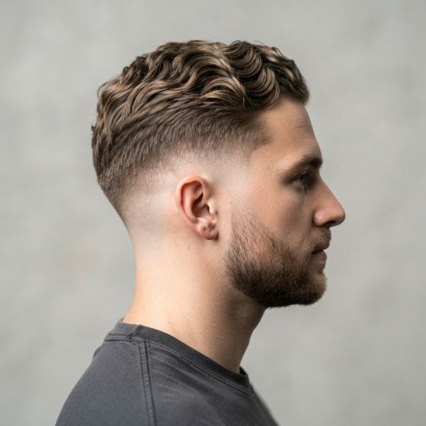Wavy Mid Fade Crew Cut