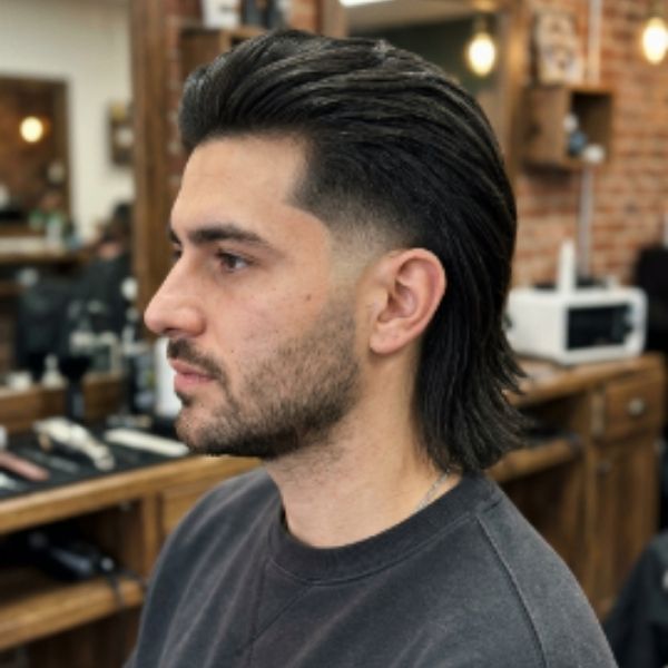 Boys Modern Mullet Straight Hair