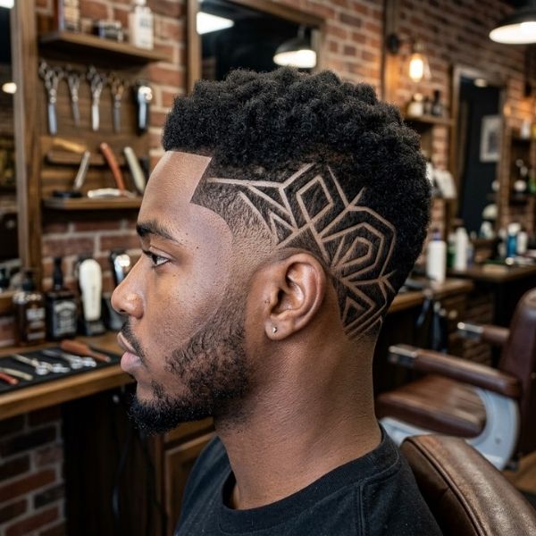 Burst Fade Geometric Design and Negative Space