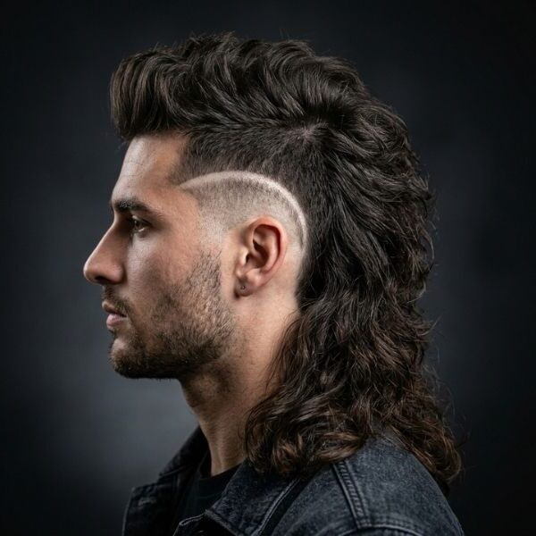 Burst Fade Mohawk Mullet
