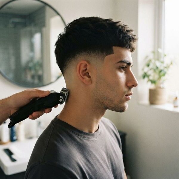 Simple Step-by-Step High Fade Haircut Men Guide at Home