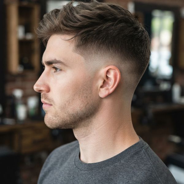 Long Crew Cut with Mid Fade