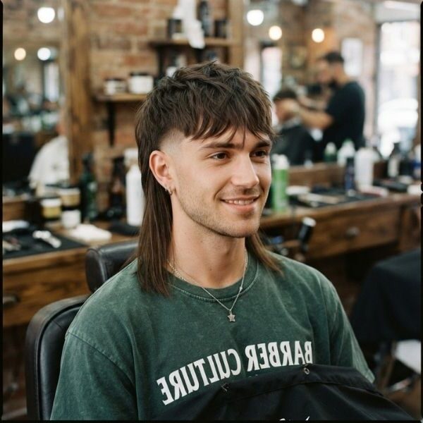 Boys Modern Mullet Straight Hair