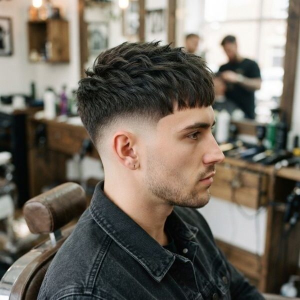 Low Taper Fade + Textured Crop / Fringe