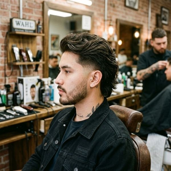 Burst Fade Mullet V Cut