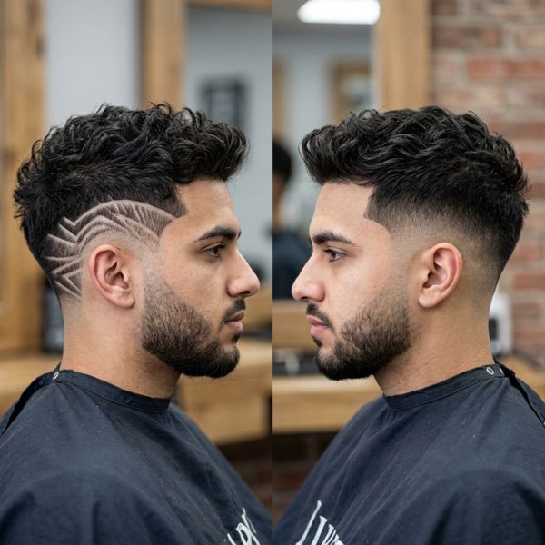 Burst Fade With Design vs Regular Burst Fade