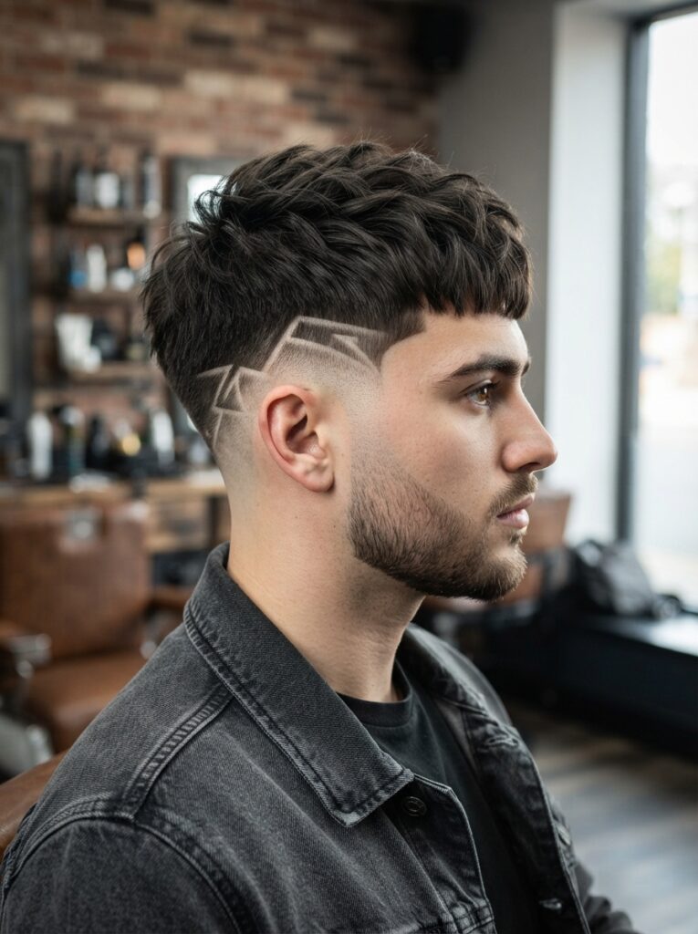 Burst Fade Textured Crop or Fringe Design