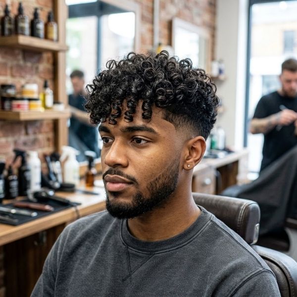 Curly Fringe Low Taper