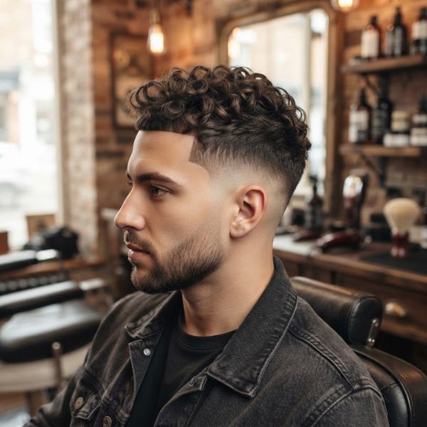 Curly Low Fade Crew Cut