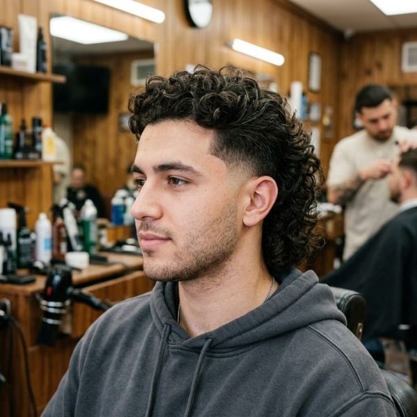 Curly Mullet Fade
