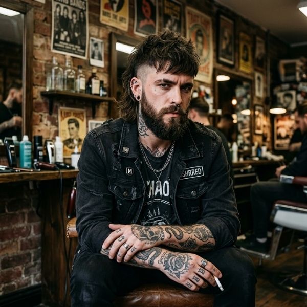 Edgy Mullet with Beard