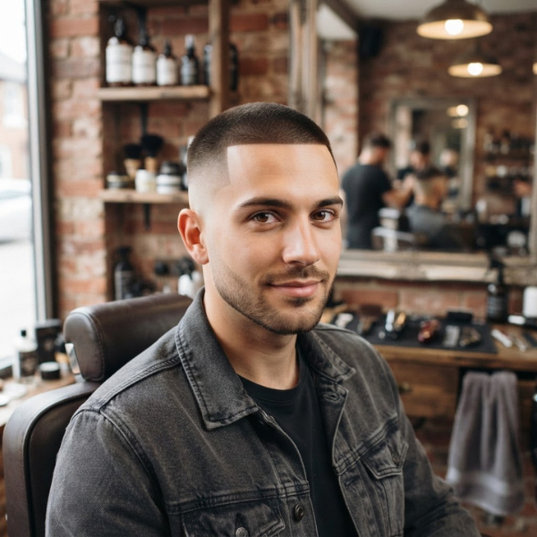 High Burst Fade Buzz Cut