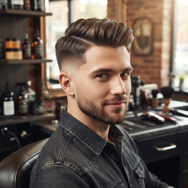 High Burst Fade Comb Over