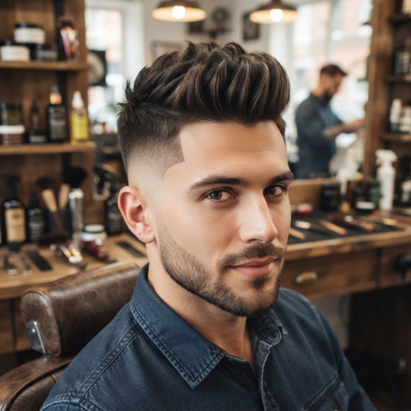 High Burst Fade Faux Hawk
