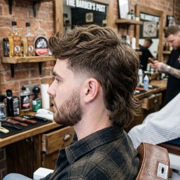 High Burst Fade Mullet