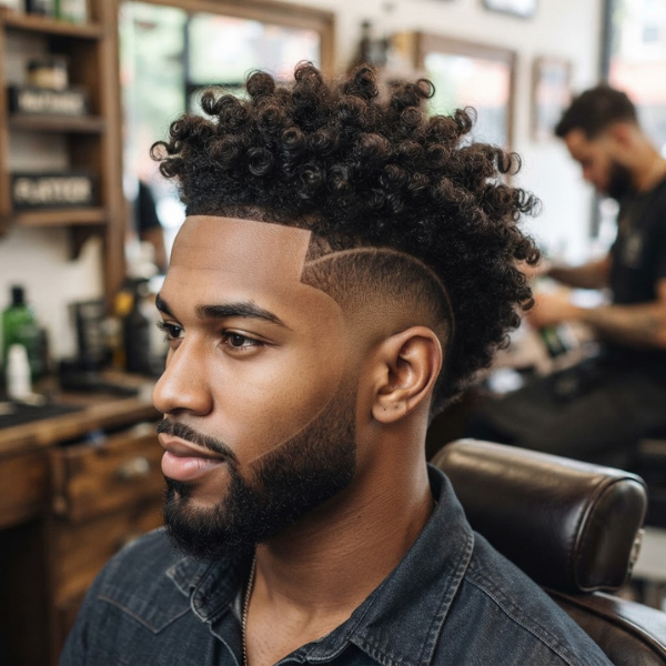 High Burst Fade for Curly Hair