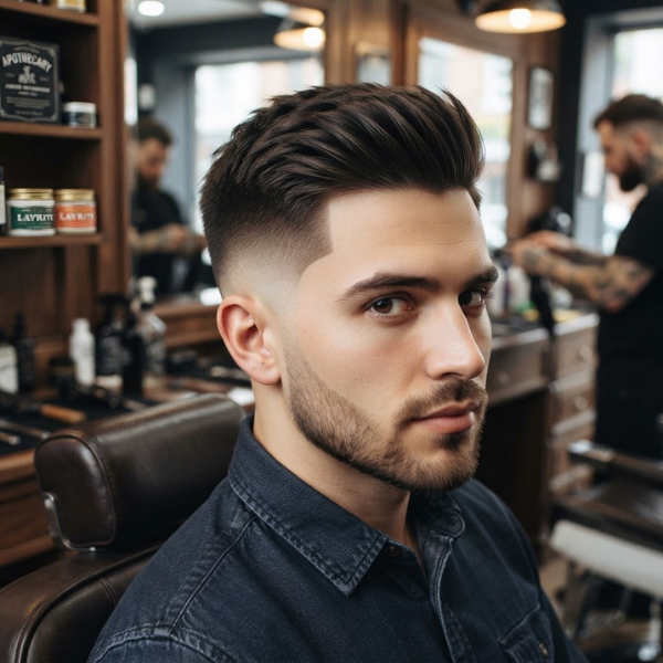 High Burst Fade for Straight Hair