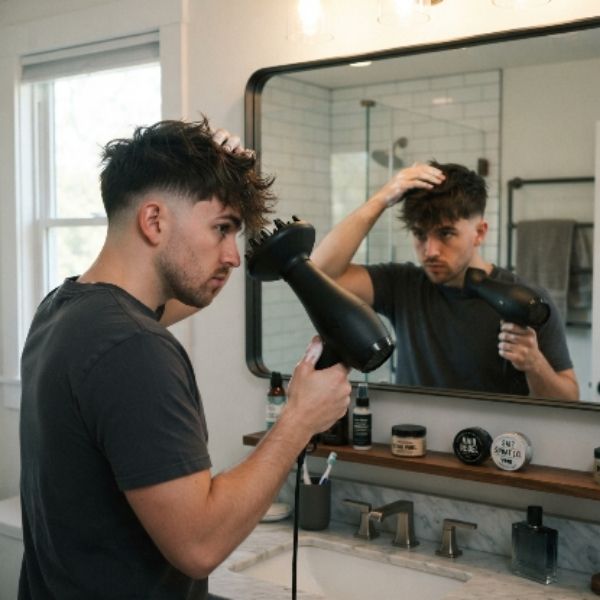 How to Style a Low Taper Fade Textured Fringe at Home