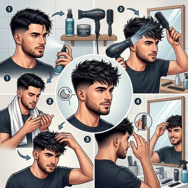 How to Style a Low Taper Fade Textured Fringe at Home