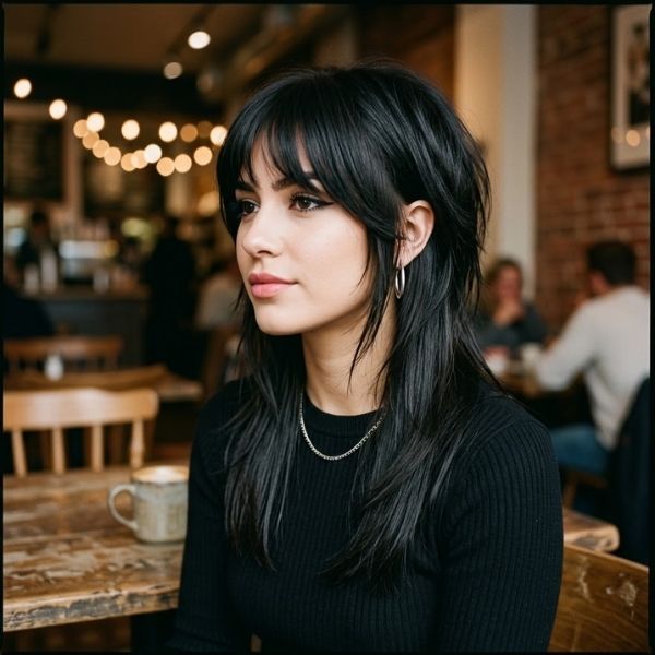 Layered Straight Hair Mullet