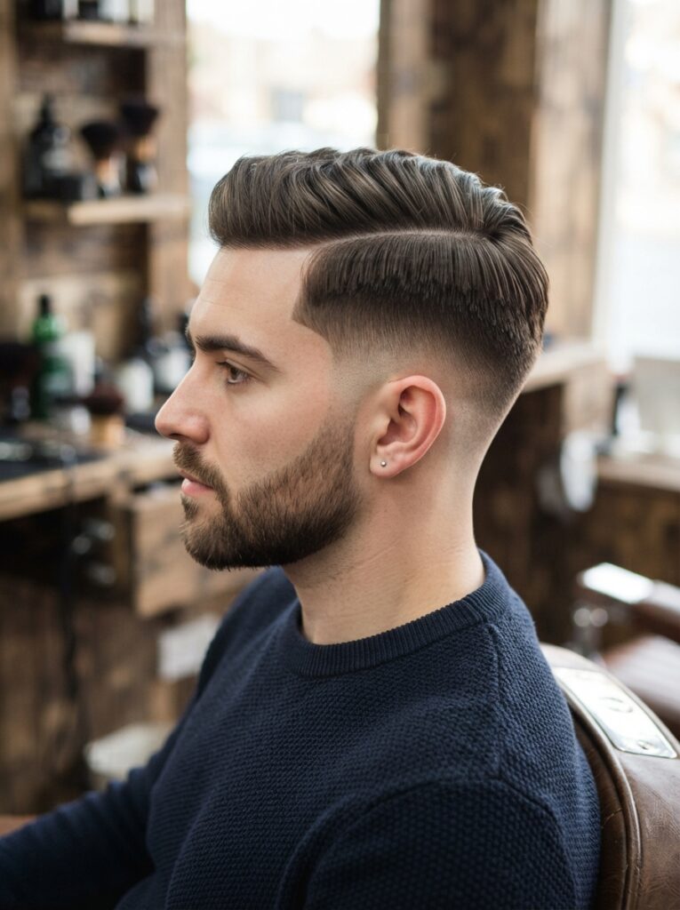 Long Crew Cut Side Part