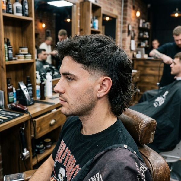 Low Burst Fade Mullet
