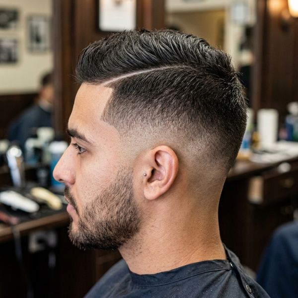 Low Fade Crew Cut with Hard Part (1)