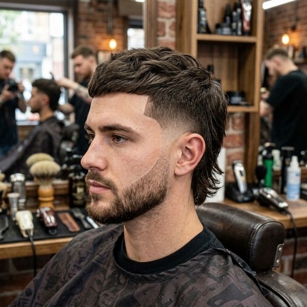 Low Fade Crew Cut with Line Up