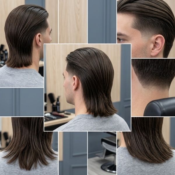 Low Taper Straight Hair Mullet