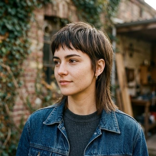 Short Straight Hair Mullet